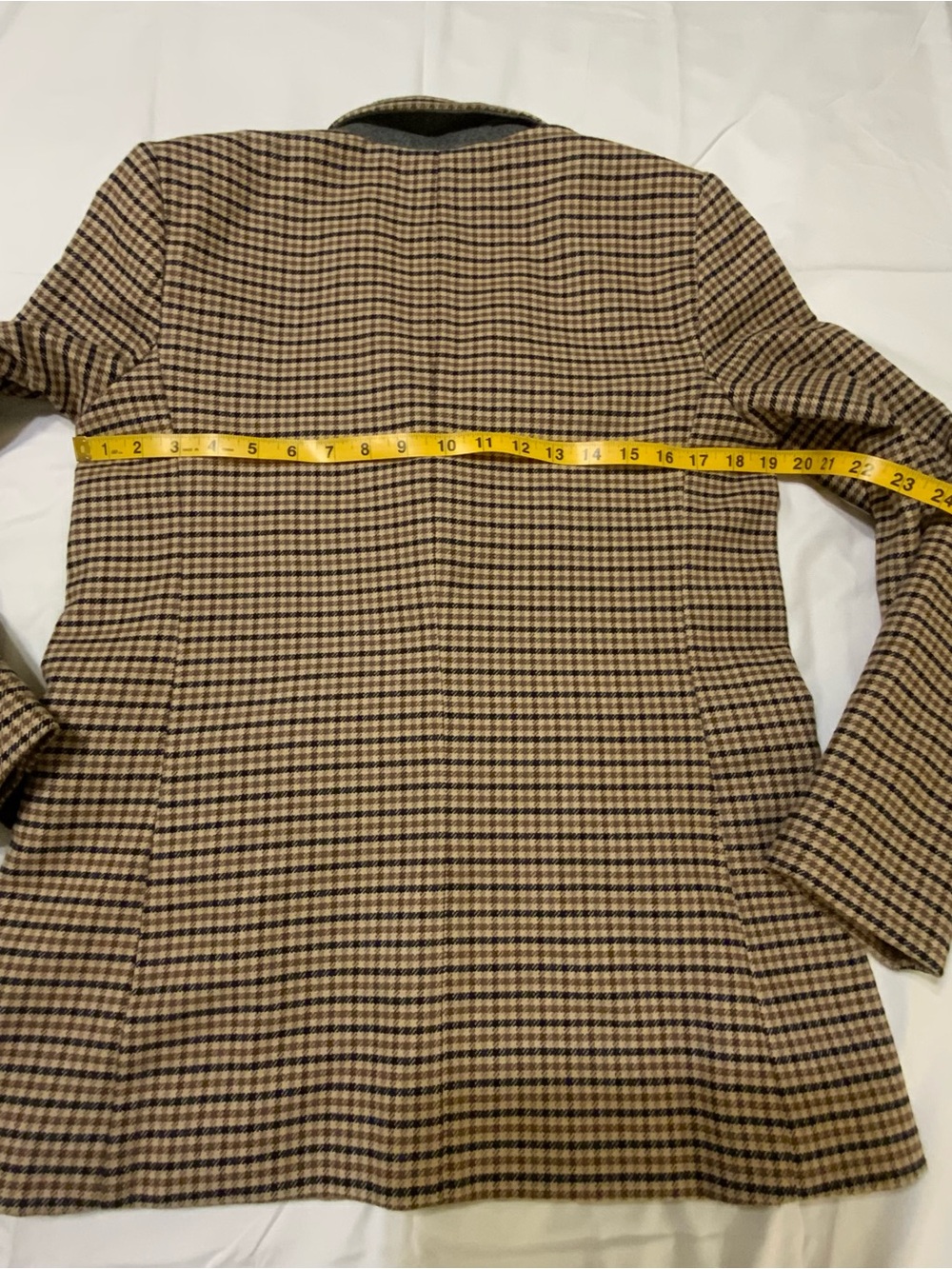 Free Assembly Beige Houndstooth Relaxed Fit Blazer Heavyweight Size S - Picture 4 of 7